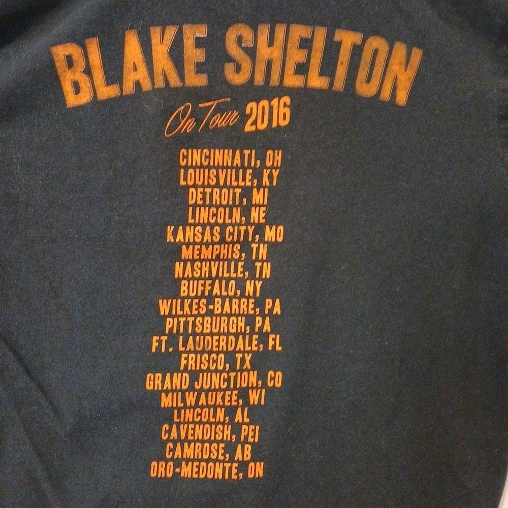 Blake‎ Shelton 2016 Concert T-shirt Size Large